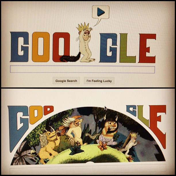 The doodle google ROCKS today!! "Let The Wild Rumpus Begin!!!"