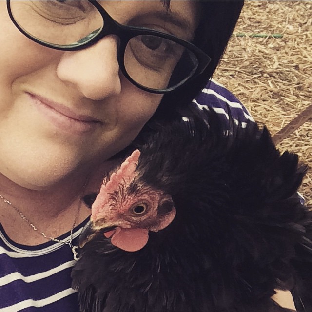 Chicken selfie. Hanging with the girls this evening as they start to head to their new homes tomorrow.