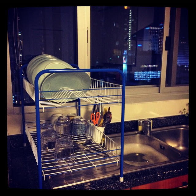 Double decker dish rack. I'm not sure why but I think it's really cool!