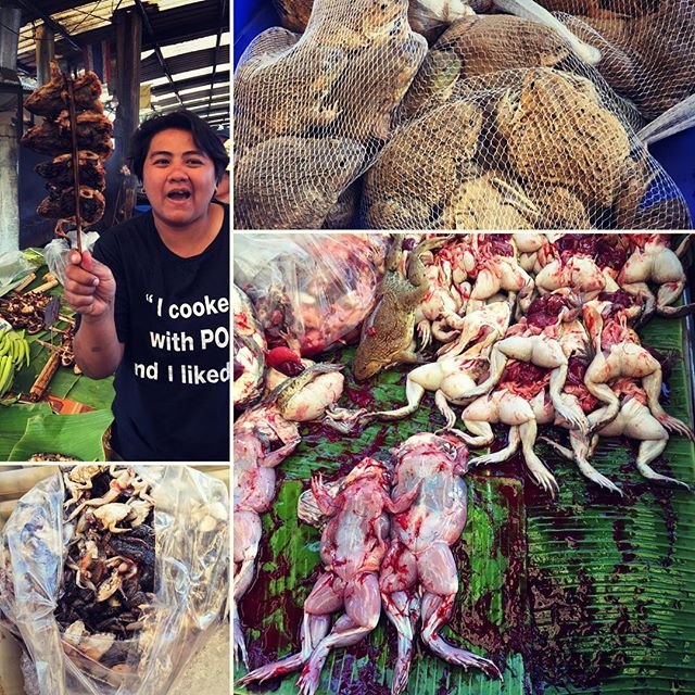 What we saw today - BBQ toads, live toads, bags of dead baby toads and skinned toads (the smell.....OMG THE SMELL!)