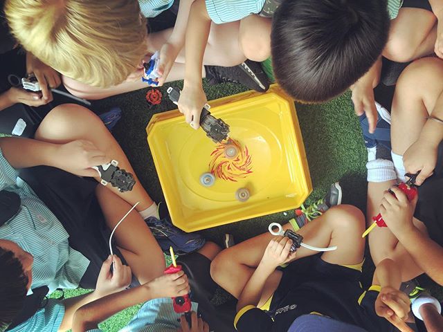 After school BeyBlades is serious business!