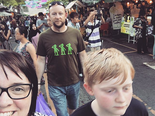 This is what our family looks like at markets. Andrew and I love it .......Ben full of the grumps