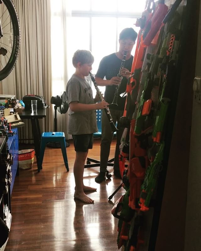 I took a sneaky video of Ben’s music lesson. We are so happy that he absolutely loves playing the clarinet. I think his teacher Wan has a lot to do with that. Thank you Wan!!!!